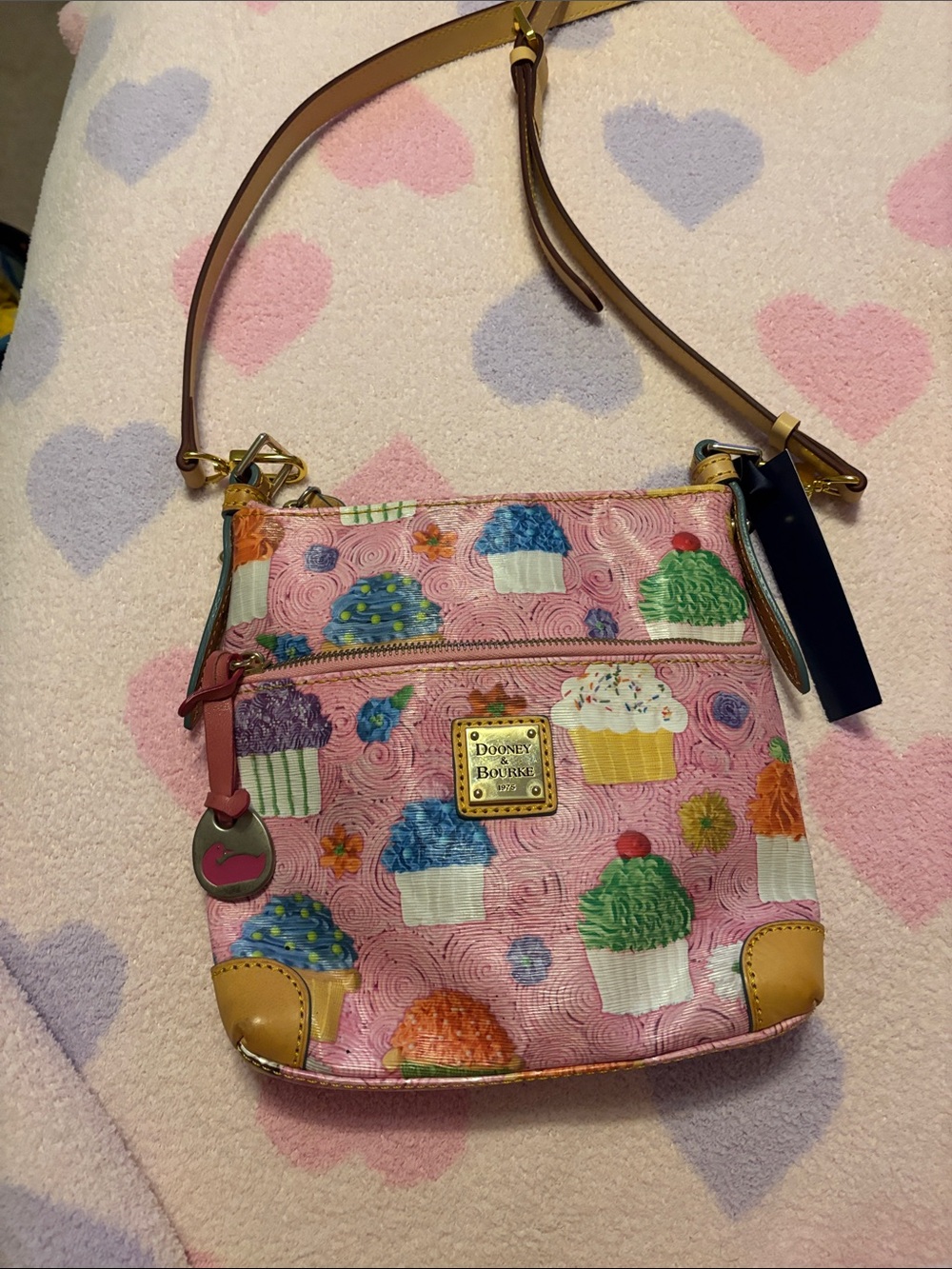 Dooney & Bourke cupcake crossbody bag with Taylor Swift patch sewn on- TTPD